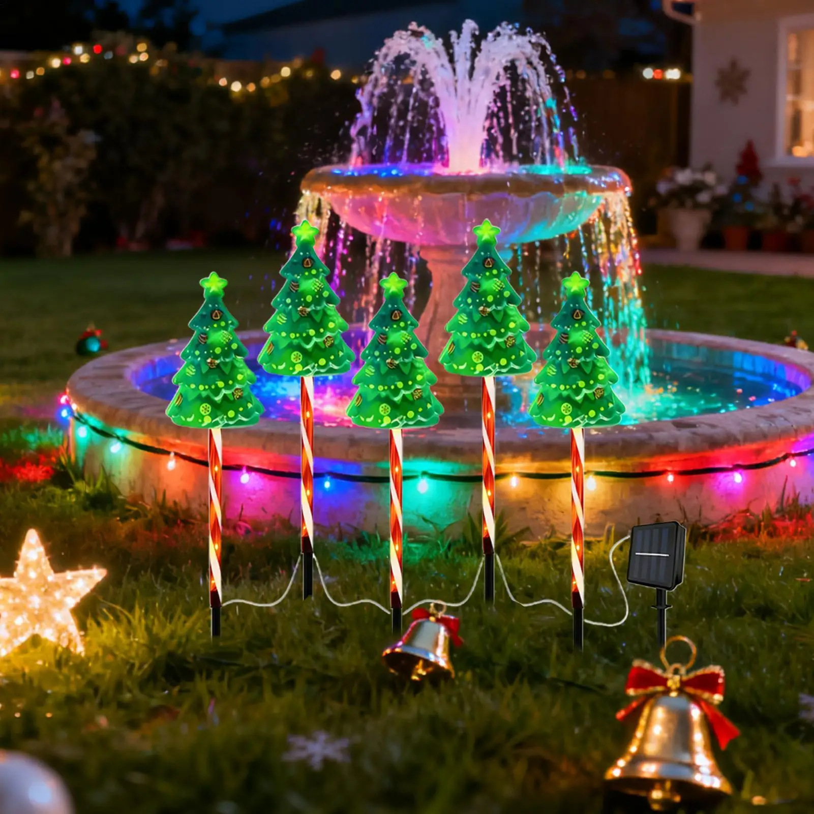 

Светильник для дорожки из конфетной трости на солнечной энергии, праздничный светильник с подсветкой, уличные рождественские украшения для двора, подъездной дороги, входная дверь