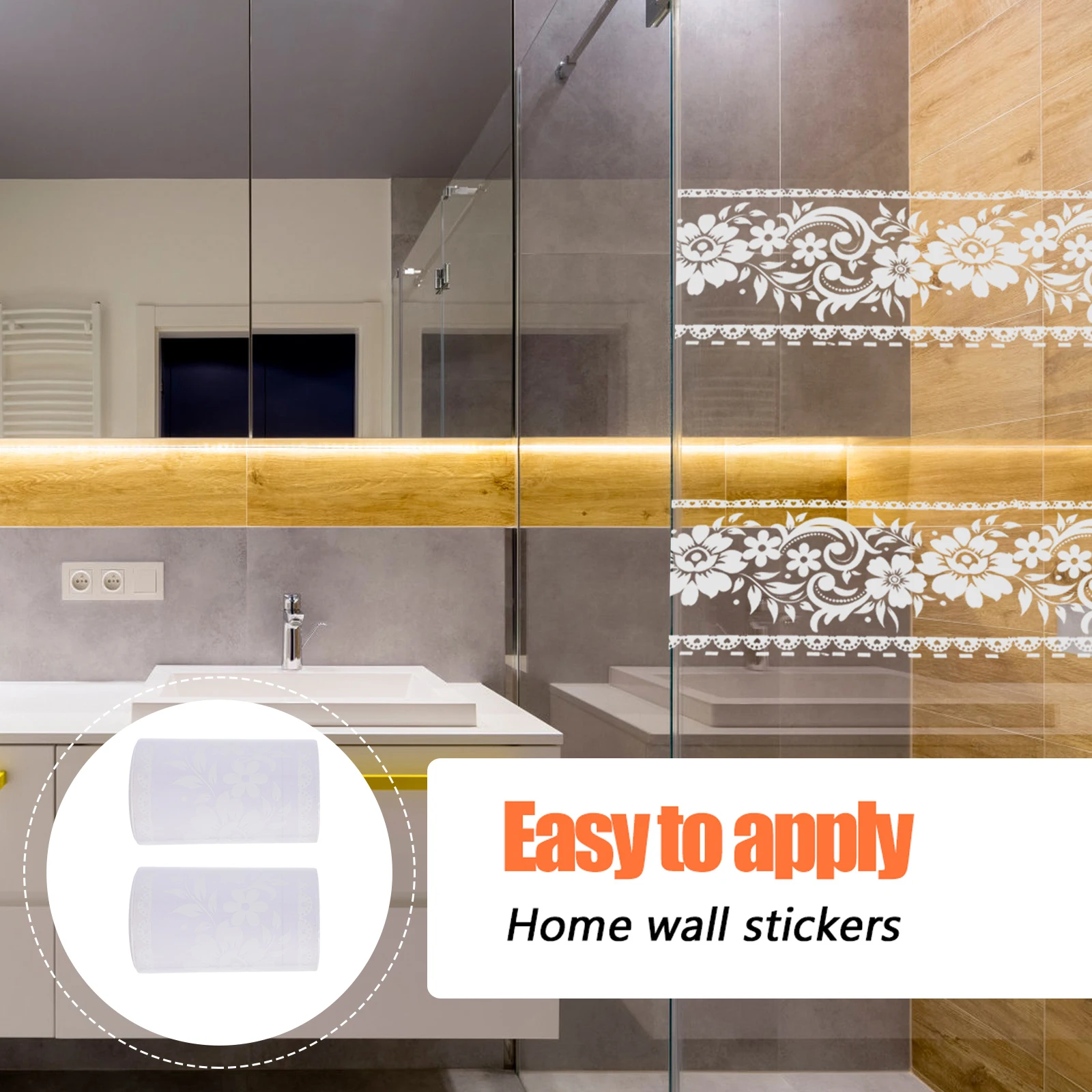 

2 Rolls Versatile Lace Border Sticker Easy Decor Flower Self-Adhesive PVC Wall Stickers