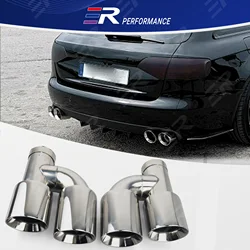 Exhaust Tip Stainless car accessories Double Outlet Exhaust Pipe Nozzle muffler Decoration tail Pipes modify