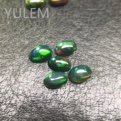 YULEM Natural Jewelry 4mm*6mm Natural Black Opal Loose Gemstone Wholesale Price Opal Loose Stone for Jewelry DIY