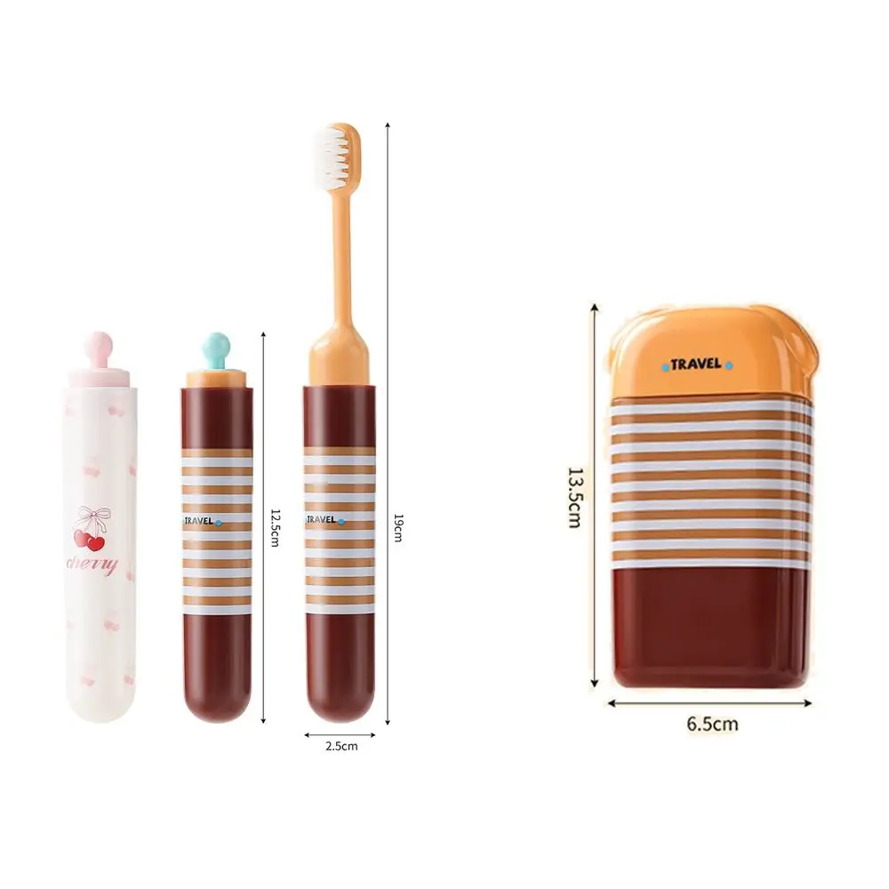 2-IN-1 Travel Toothbrush Set Foldable Portable Toothpaste Tube Storage Box Soft Bristled Mini Folding Toothbrush Dispenser