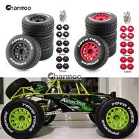 RC Truck Wheels & Rubber Tires 12 14 17mm Hex for 1/8 1/10 Scale RC On Road Car HSP Sonic 94102 GT LC RACING PTG-2 Tamiya TT02