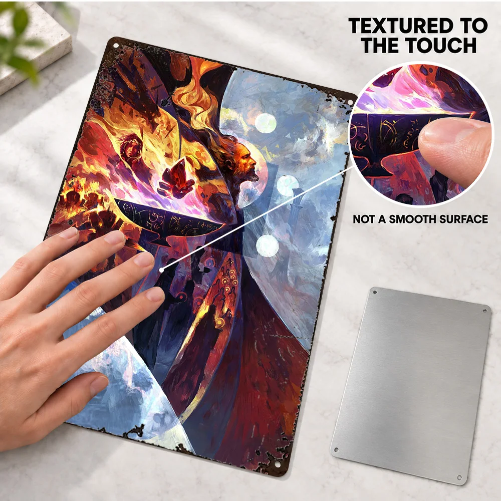 Urzas Command Aluminum Poster Customized Metal Sign Fantasy Character Illustration Wall Art For Gaming Room Housewarming Gift