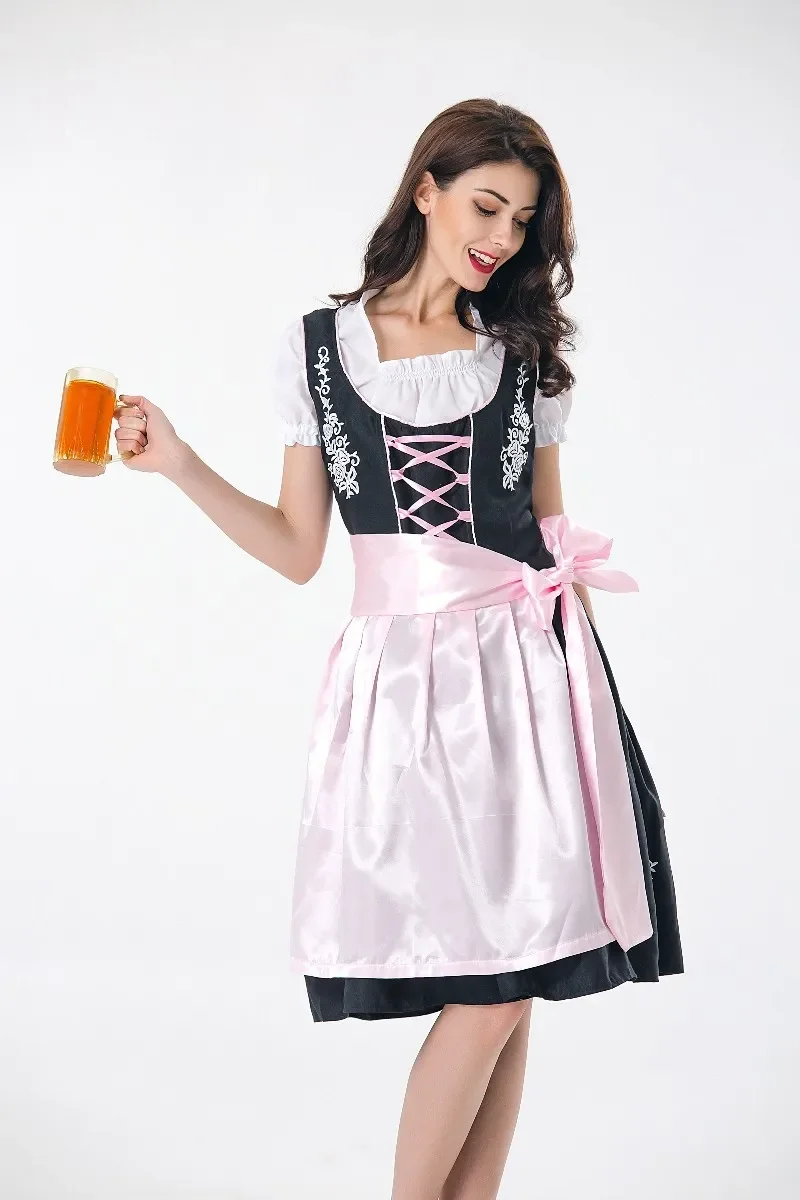 Adult Women Octoberfest Oktoberfest Fancy Dress Bavaria Beer Girl Maid Dirndl Outfit