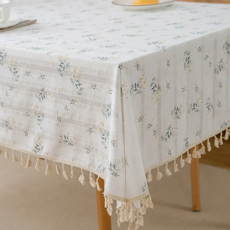 

Tassels Tablecloth Floral Tablecloth,Tea Table Decoration,Rectangle Table Cover Rectangle Table Cover for Kitchen Wedding Dining