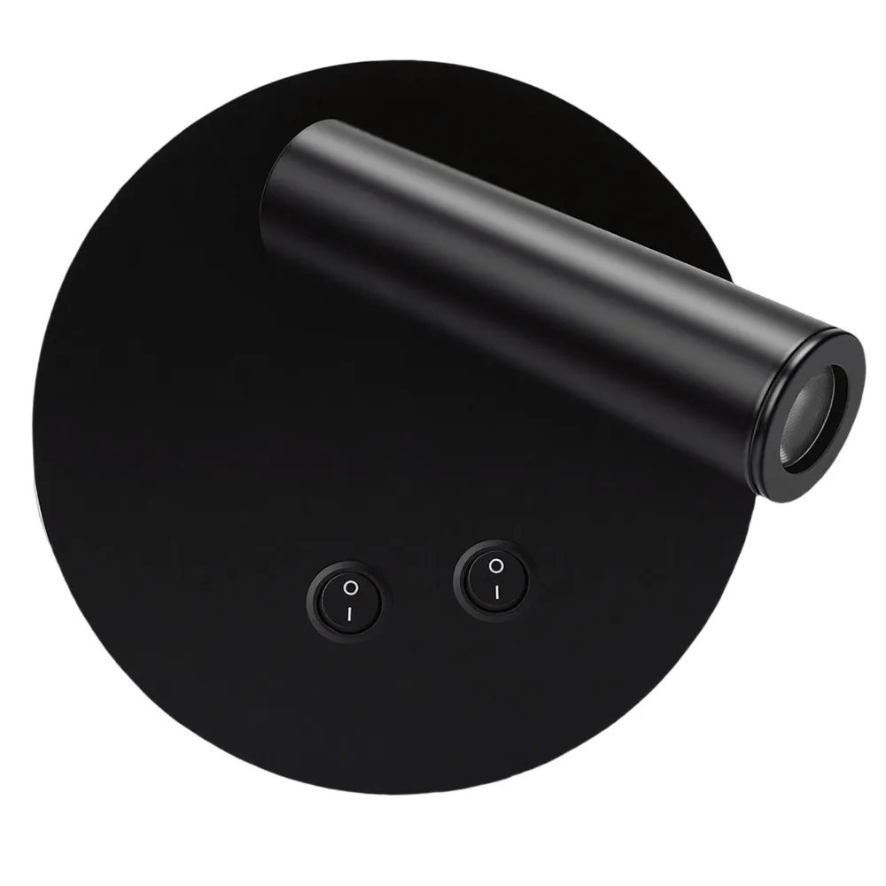 AC 85-265V LED Wall Lamp 5.51in Diameter Aluminum Alloy Body Wall Mounted Light Spot Light Hardwired LED Wall Sconce Living Room