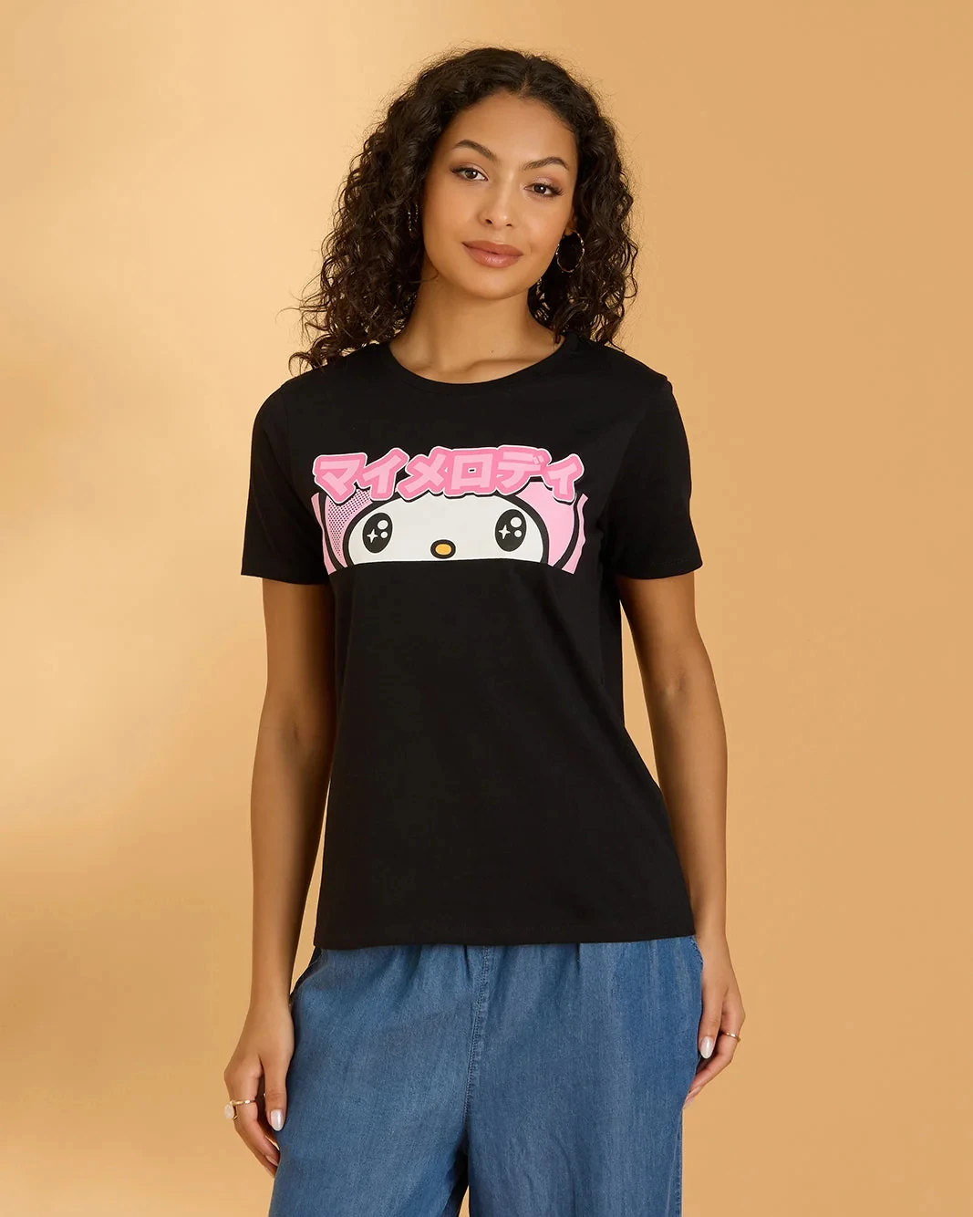 Ladies Oversized Hello Kitty and Friends T‑Shirt My Melody Cinnamoroll Graphic Print Short Sleeve Casual Cotton Summer Tee