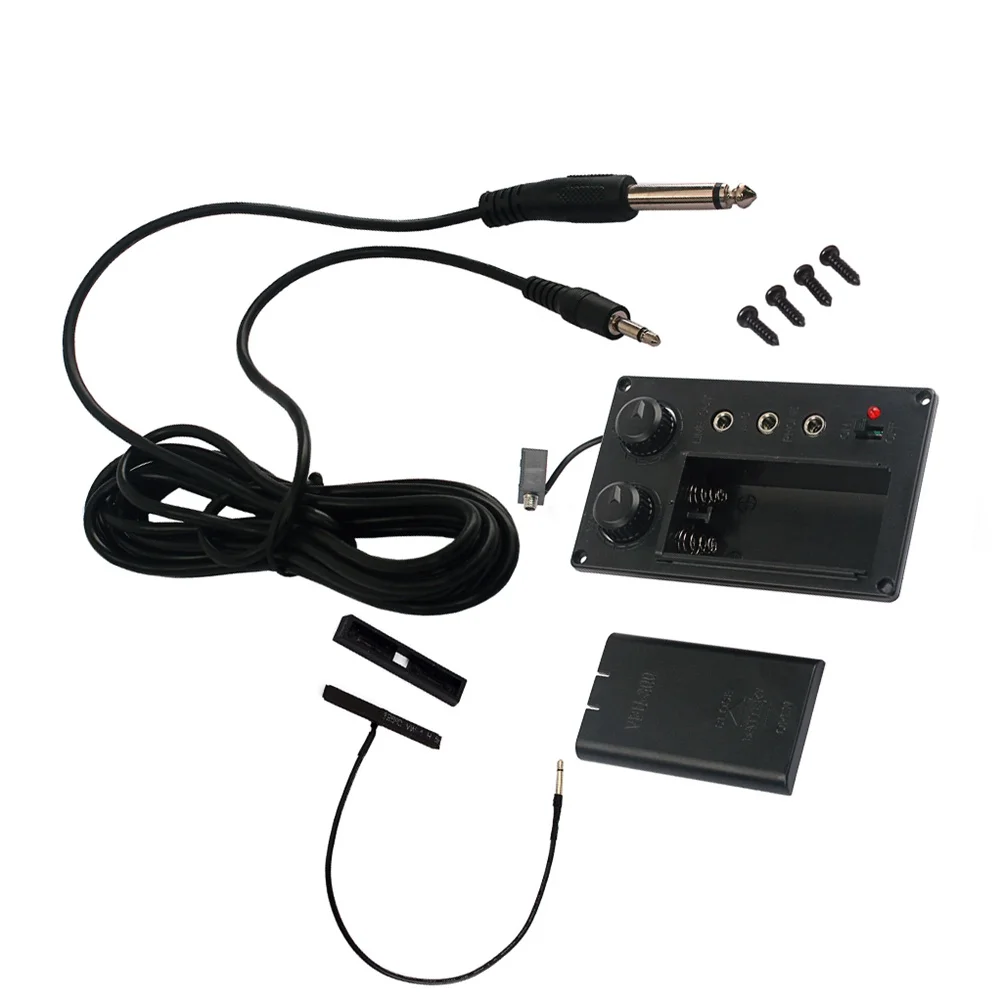 1Set الكمان المعادل Preamp لاقط صامت DIY الكهربائية الكمان بيزو التعادل كابل إخراج المرحلة المحمولة