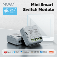 MOES Tuya ZigBee Smart Mini Switch Module Electricity Consumption Monitor Light Switch 1 Gang 16A Breaker Support Alexa Google