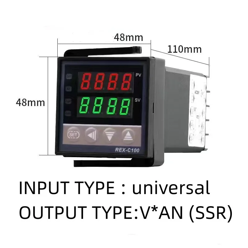 REX-C100 Digital PID Intelligent Temperature Controller Alarm AC110-240V Universal/K Type REX C100 Thermostat SSR Relay Output