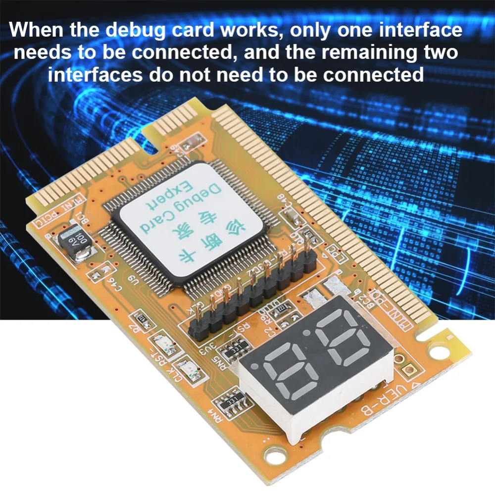 Practical Mini PCI-E Diagnostic Card Yellow 3 in 1 Card Laptop Analyzer Laptop Repair
