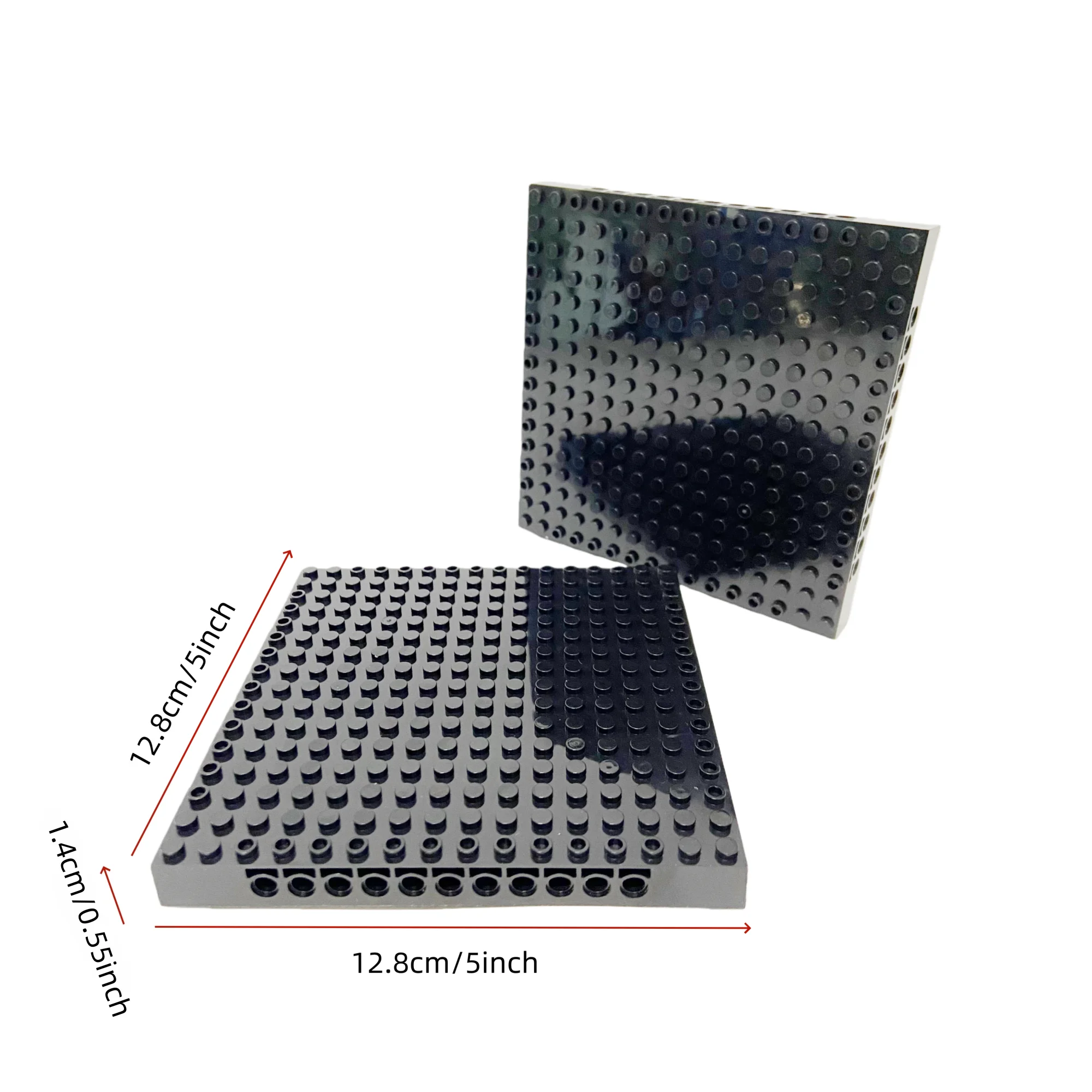 MOC 16x16 Dots Thick Black Baseplate Building Blocks Latchs Splice Brick DIY Combination Connect Module Compatible Accessories
