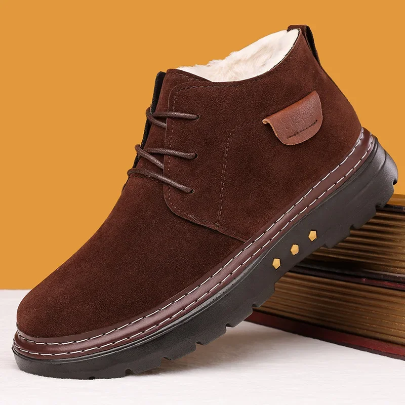 

Модная универсальная зимняя новая мужская обувь, противоскользящая морозостойкая толстая повседневная удобная теплая хлопковая обувь