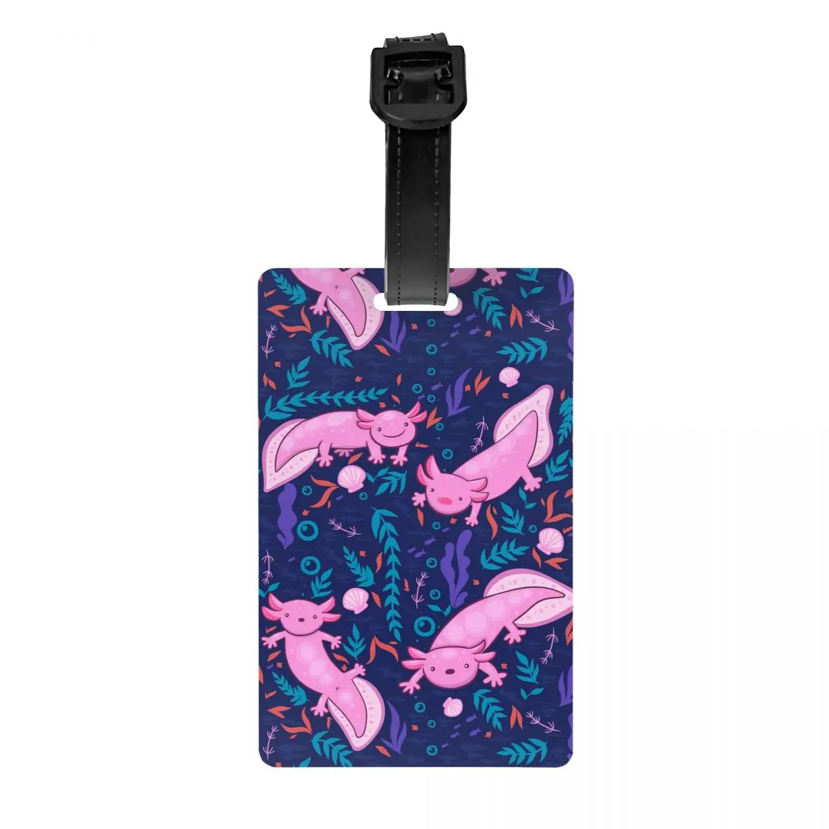 Custom Cute Salamander Animal Axolotls Luggage Tags Custom Baggage Tags Privacy Cover ID Label