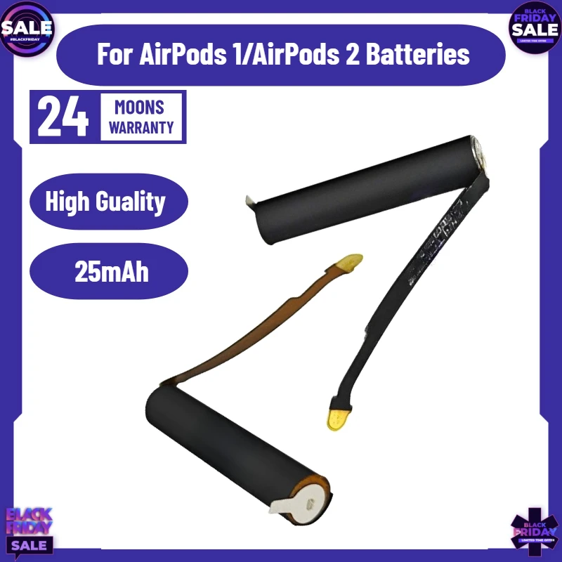 

25mAh Headphone Battery for Airpods 1st 2nd A1722 A2032 A1604 A1523 A2031 for AirPods 1/AirPods 2 Batteries