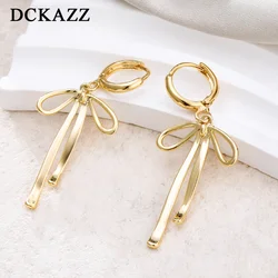 DCKAZZ-pendientes de acero inoxidable para mujer, aretes con lazo de cuento de hadas, estilo Retro exquisito, accesorios de joyería diaria, regalo