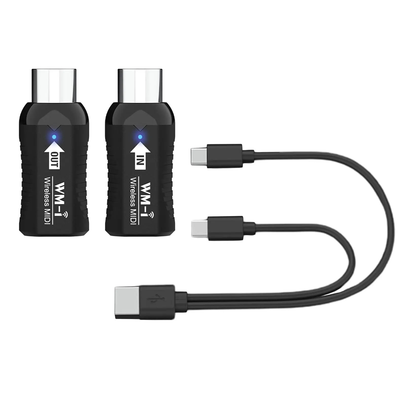2.4GHz Wireless MIDI Adapter Rechargeable Audio Transmitter Receiver Ultra-Low Latency Built-in Silent Portable MIDI Connector
