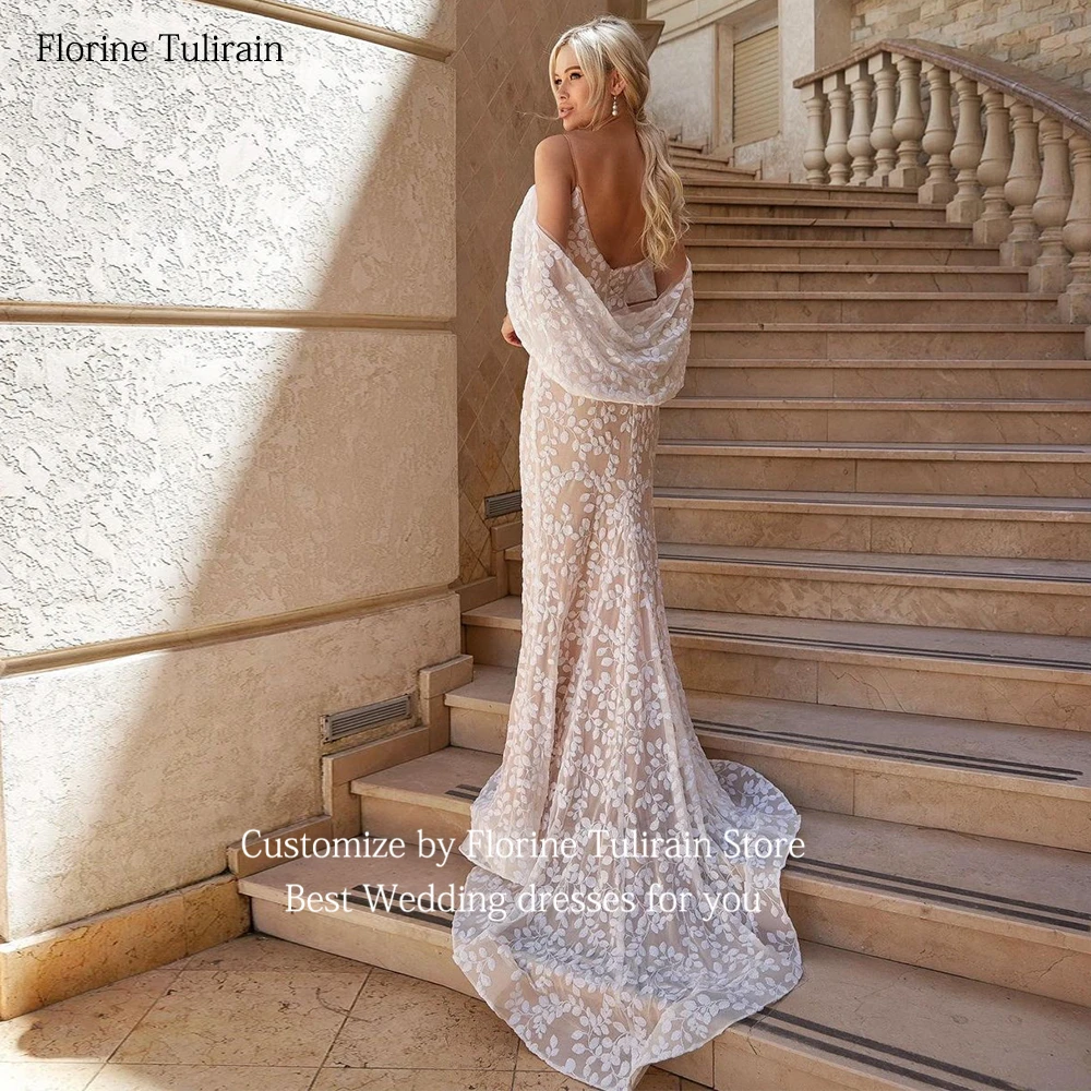 Bespoke Robe De mariee con Sexy Off the Shoulder Backless Spaghetti Strap elegante a-line Court Train abiti da sposa per le spose