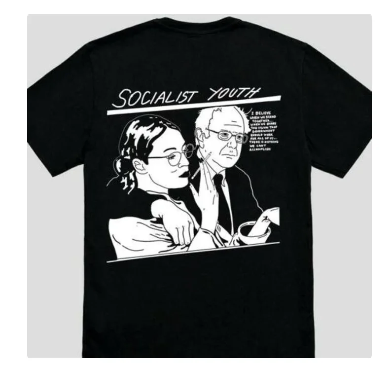 

G A best Bernie Sanders and AOC Black T-Shirt