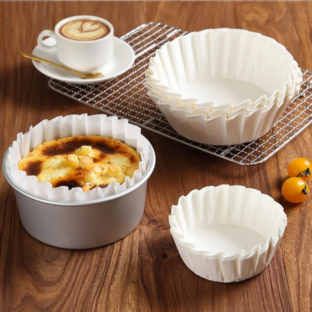 Non-Folding Paper Cake Mold Basque Oil Paper Cushion Disposable Silicone Baking Tools for Pastry Dessert Making Cake Accessories