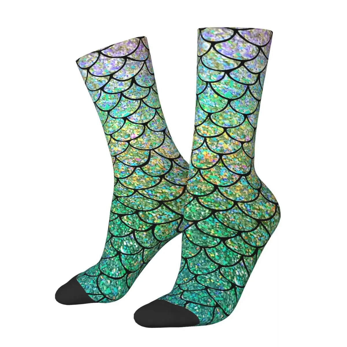 Mermaid Scales Kawaii Socks Hiking Cartoon Pattern Socks