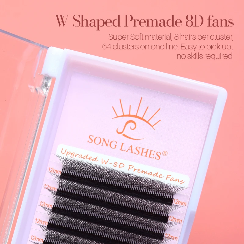 8D W Lsahes 12 Rows Eight leaf grass eyelashes makeup products supplies for eyelash extensions Make-up for women