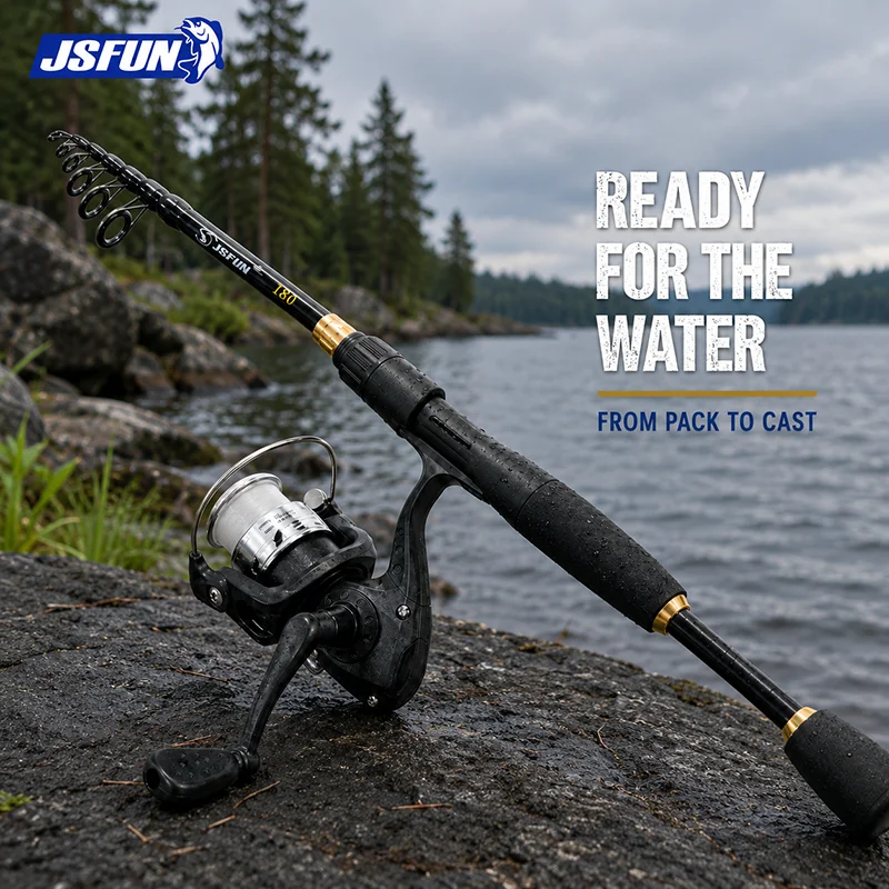 Fishing Rod Combo - JSFUN Telescopic Fishing Rod Ultralight Weight