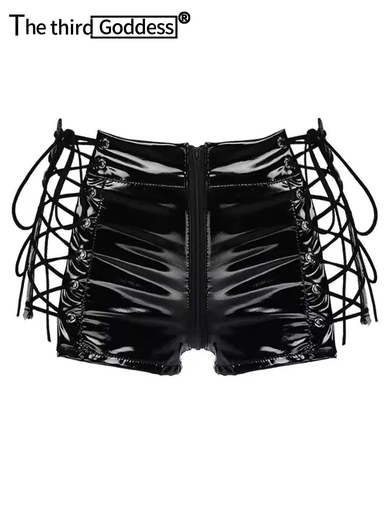 Sexy hollow black PU summer shorts women leather shorts for woman clothing micro mini short hot pants bar nightclub party shorts