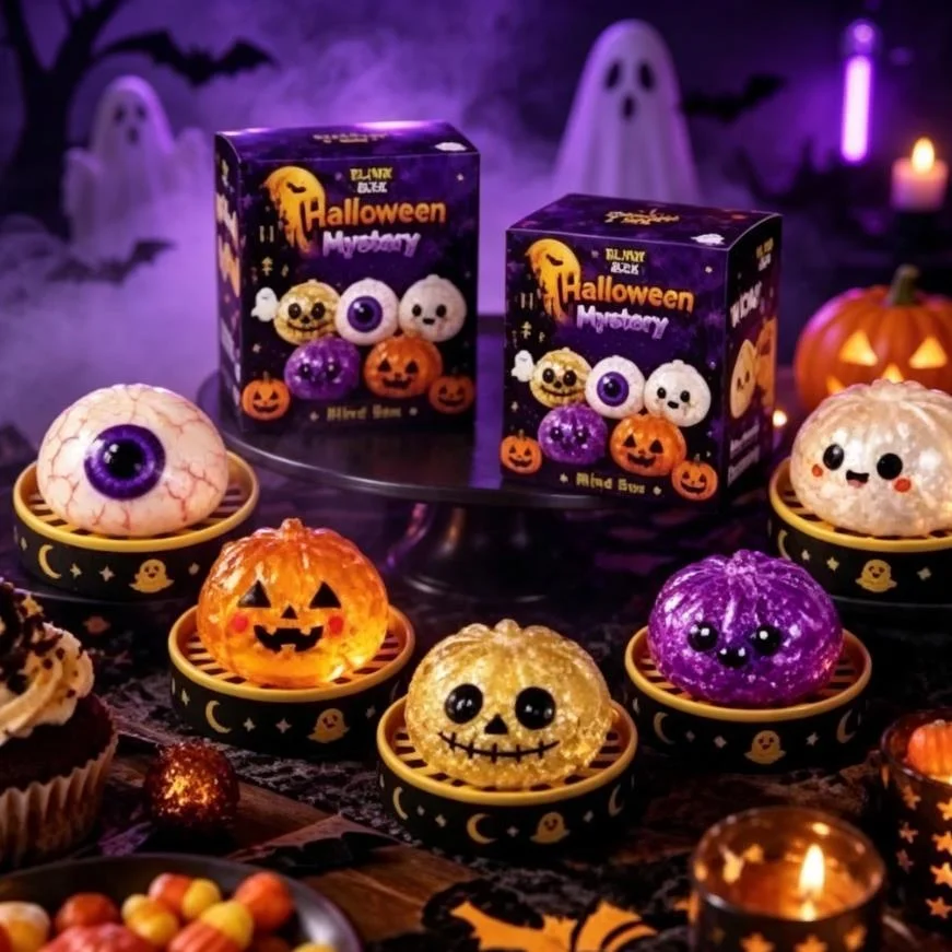 5.5cm Halloween ghost pinch music creative new squeeze decompression toy pinch decompression gift box set