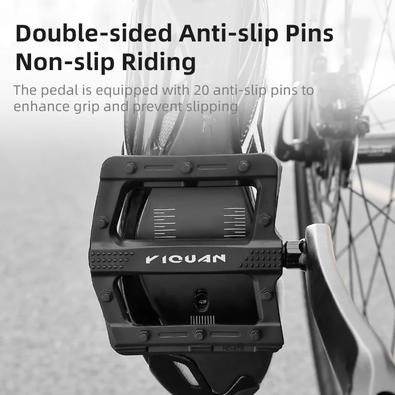 Nylon Bicycle Pedals DU Bearing Anti Slip Pins Wide Platform MTB Mountain Road Bike Pedals Steel Axle Cycling Parts