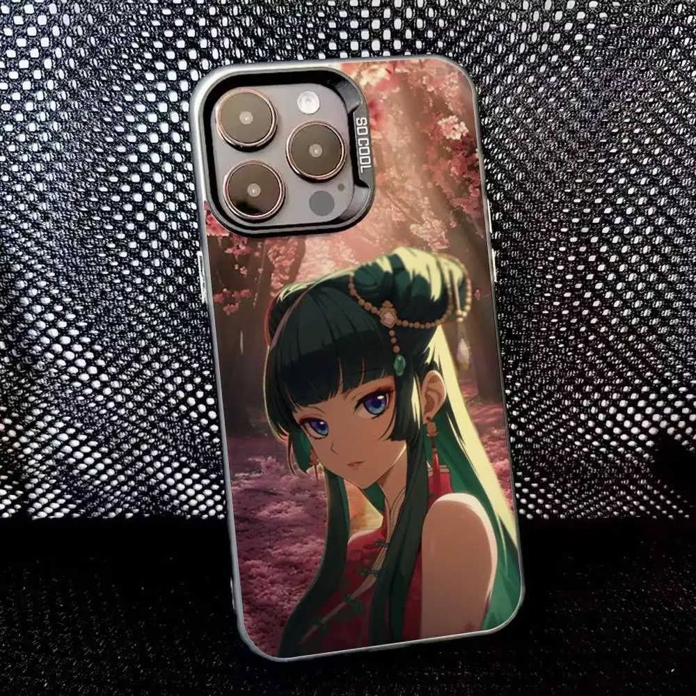 Jinshi Maomao Handyhülle für iPhone 16,15,14,13,12,11,8,7,Pro,Max,Plus,Mini,XS,SE Anti-Fall Schwarz Matt Hart