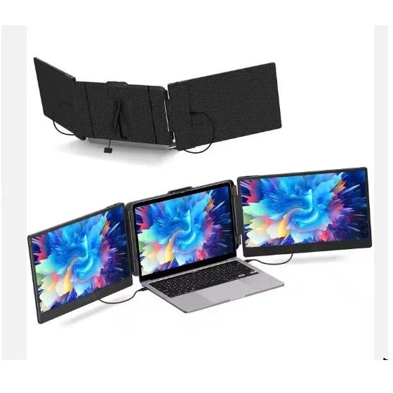 

Cheap Price Macbook Tri Monitor Display 14 Inch LCD 14 15 17 inch Portable Triple Screen Extension For Laptop Extender