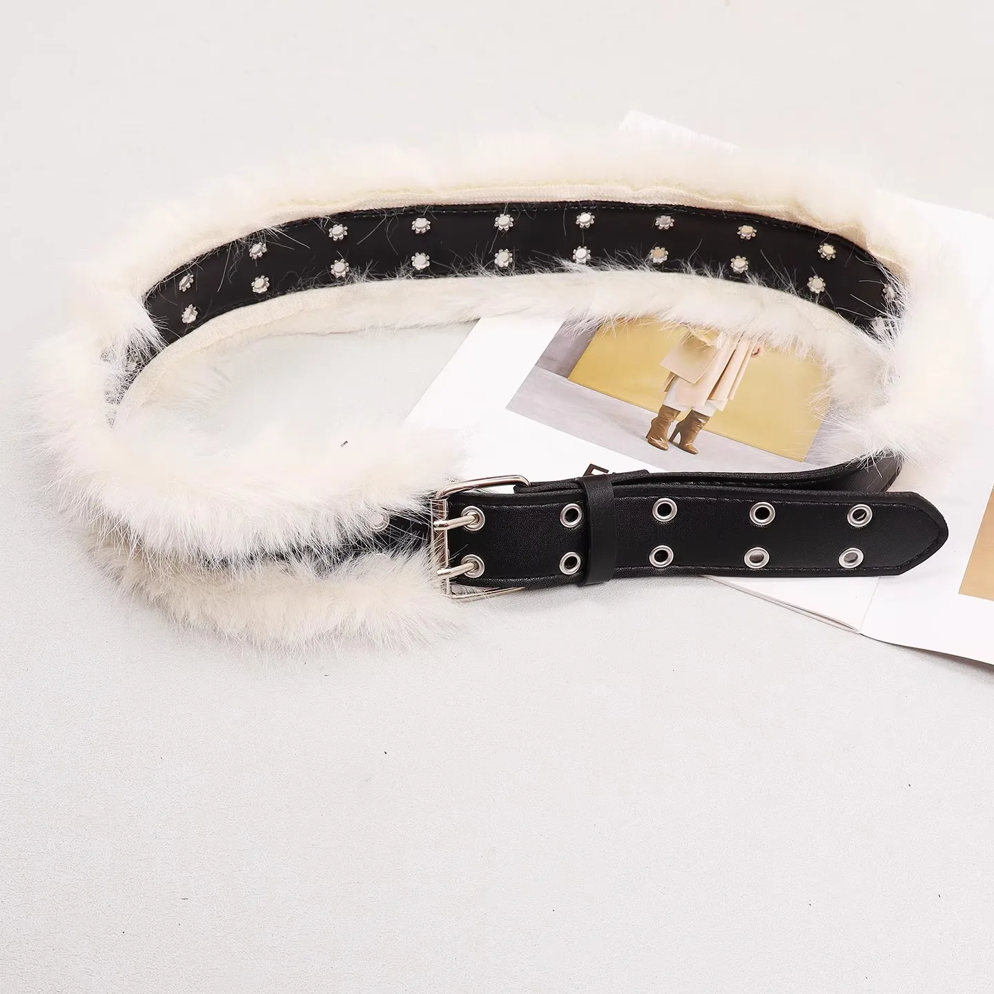 المرأة خمر فو الفراء المرقعة بولي Leather الجلود فستان Cummerbunds الكورسيهات حزام أحزمة الديكور واسعة حزام R3042