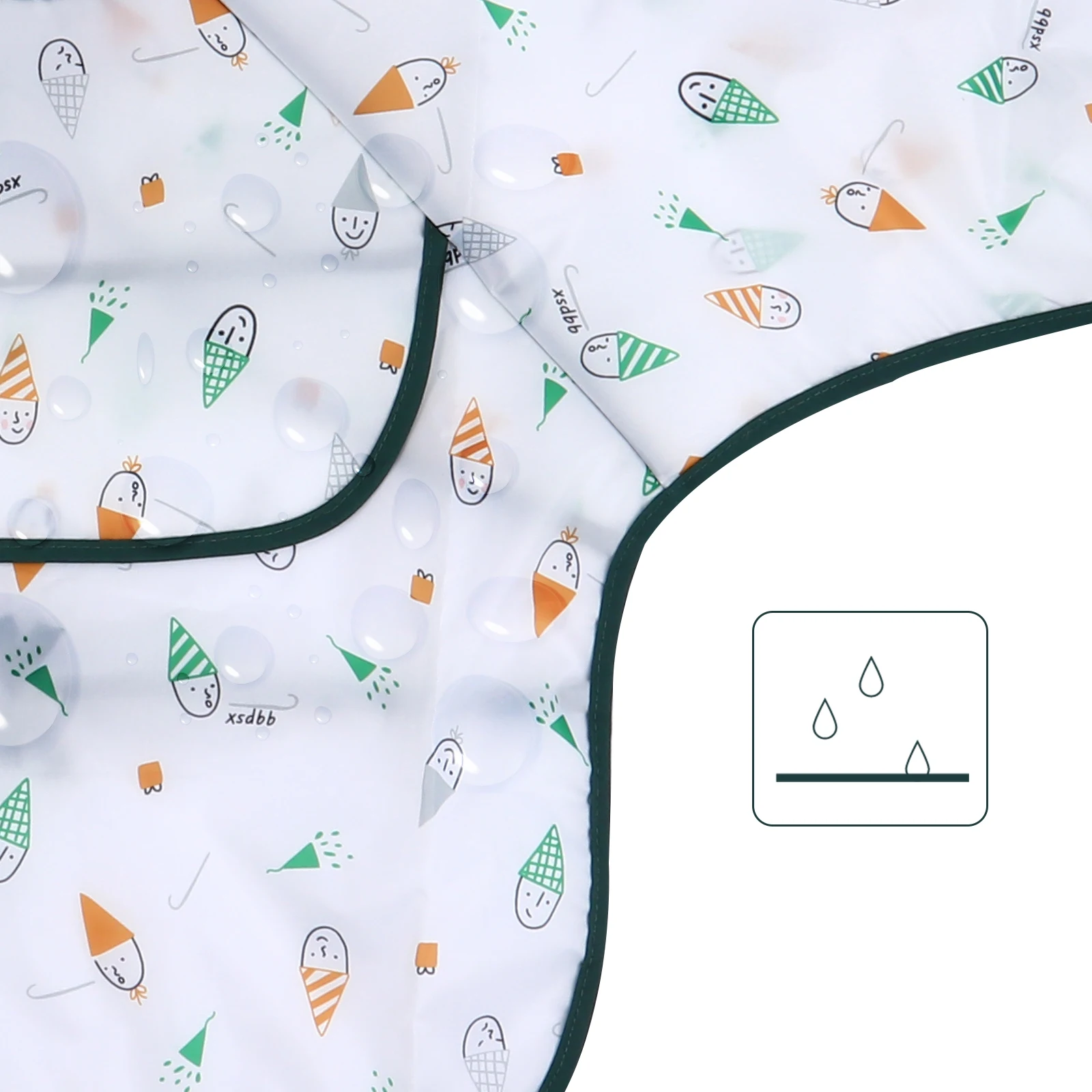 

Waterproof Bib Infant Lunch Feeding Baby Dining Bibs Polyester Long Sleeve Cartoon Pattern Easy Drying