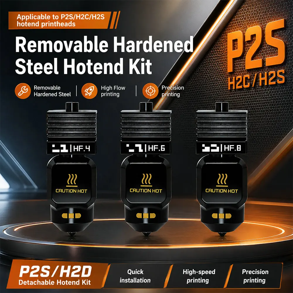 Hochleistungs-P2S-Hotend-Kit P2S/H2D HF Hotend Hochgeschwindigkeits-3D-Druckkopf Abnehmbare Hartstahldüse