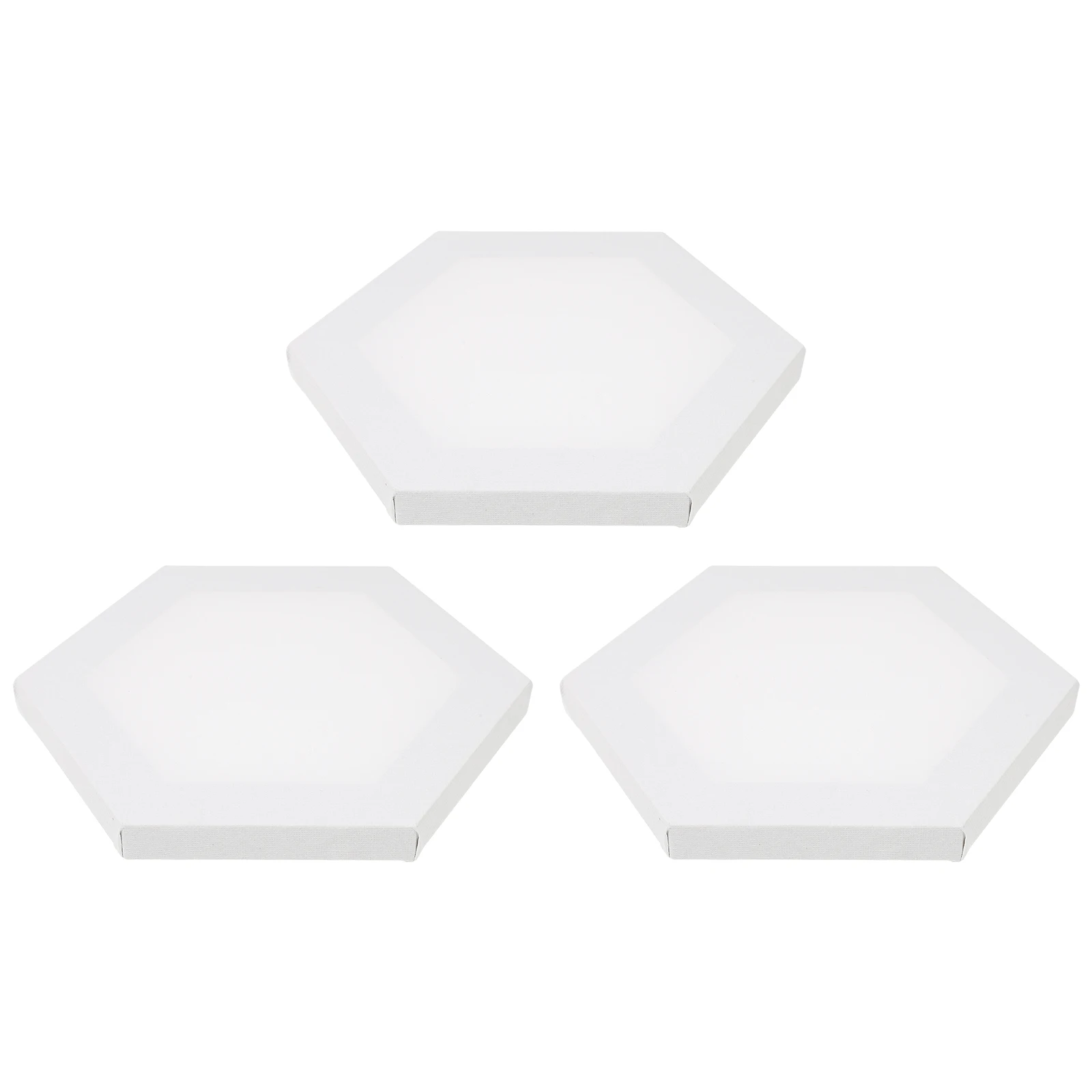 

3pcs Oil Painting Frames Artist Stretched Canvas Hexagon White Child Blank Panels Paint Canvases Supplies Student Hobbyist