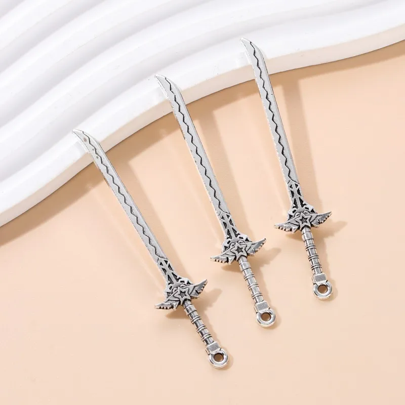 10pcs New Sword Alloy Charms Weapon Mini Cute Fun Pendants For Making Handmade DIY Jewelry Accessories Necklace Findings