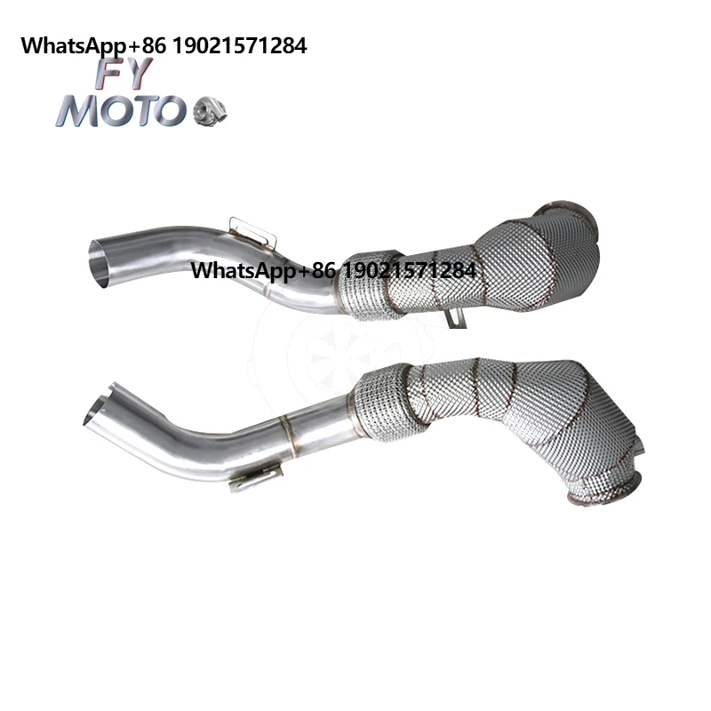 

Exhaust Catted Downpipe for S63 X5M F85 X6M F86 4.4T 2015-2019 with Heat Shield