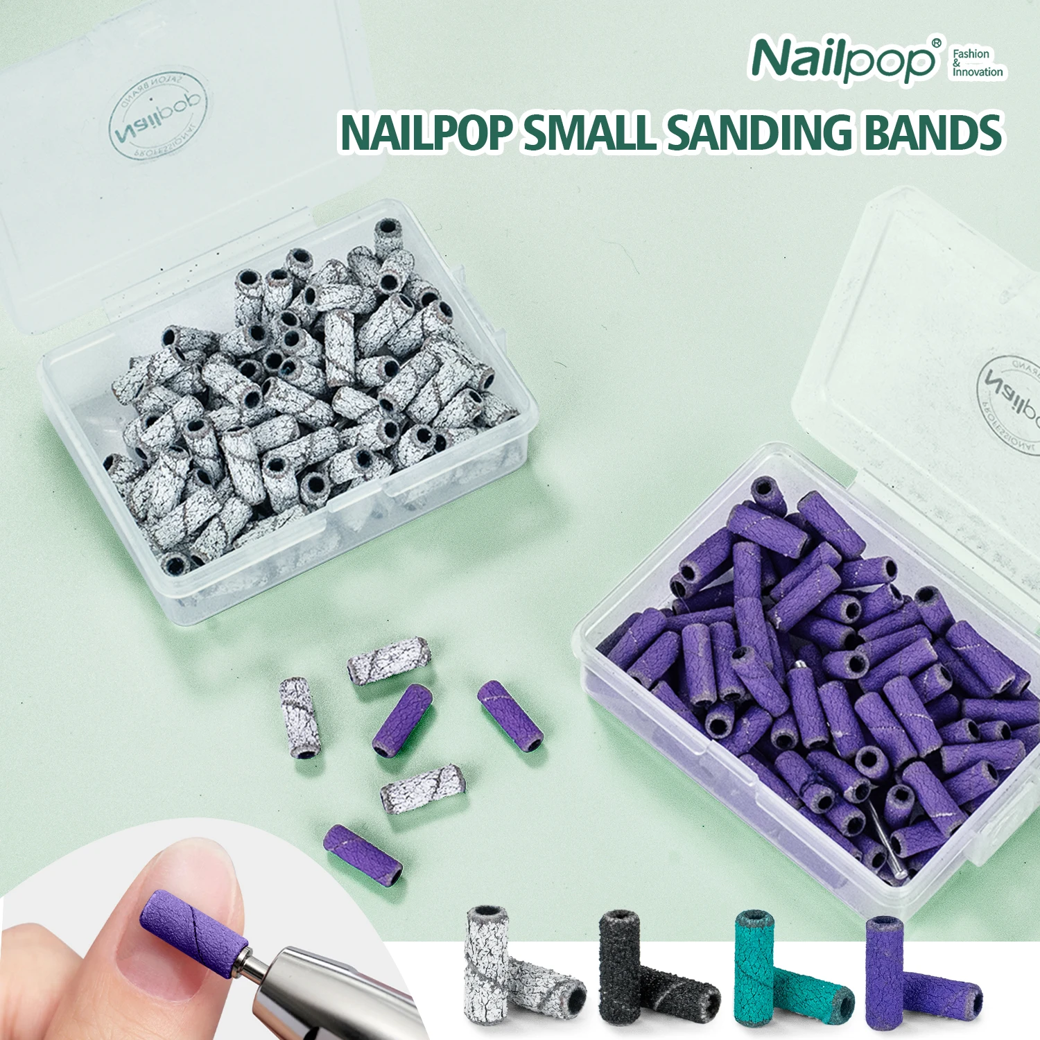 ネイルポップ 100個入り ミニサンディングバンドキット ネイルドリルビット 80 # 120 # 180 # 240 #   アクリル除去用ジェルネイルポリッシュアクセサリーツール