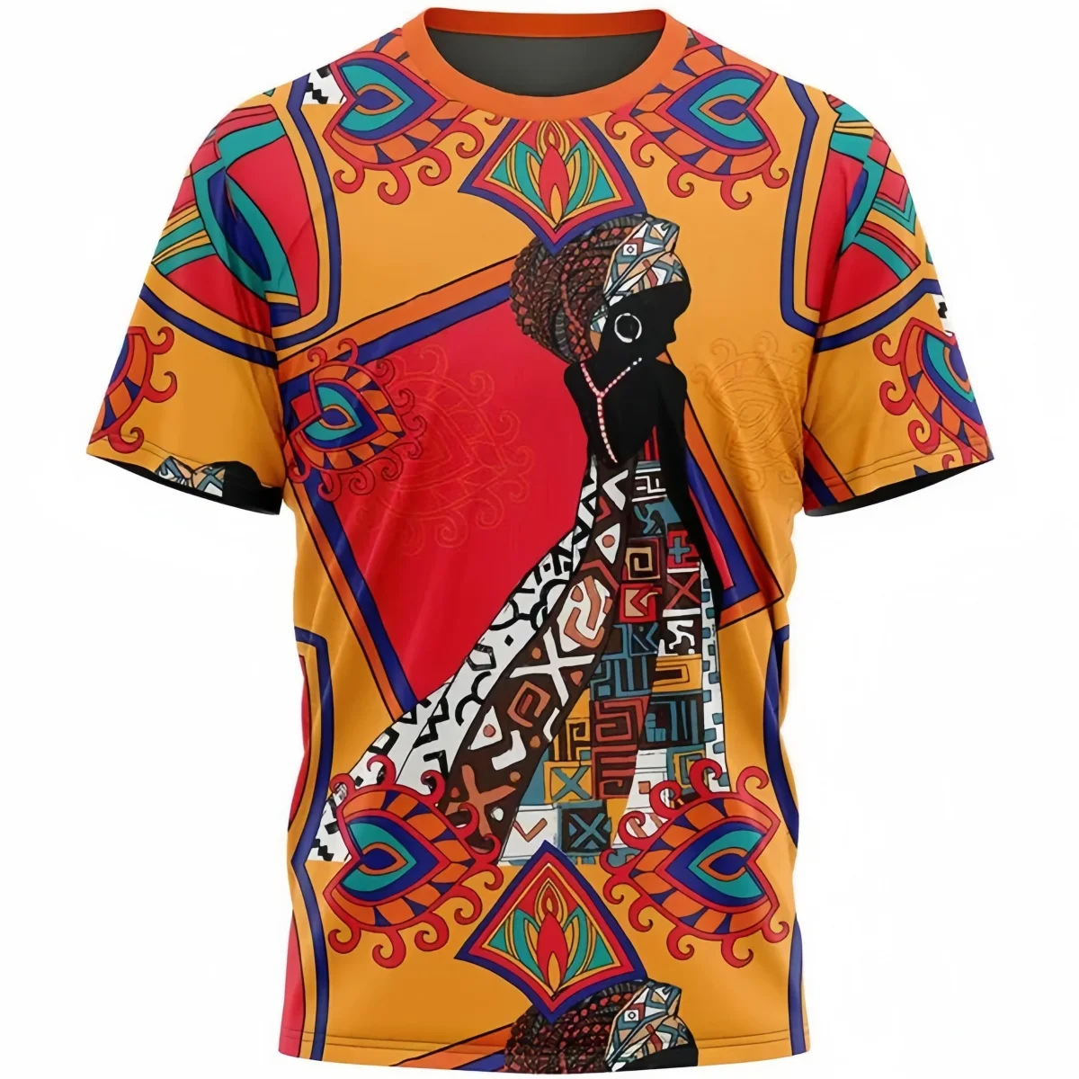 

Fashion African Ethnic Tribal Pattern 3D Printed Polyester Men's T-shirt Summer Casual Short Sleeve Tee Street Harajuku Clothes