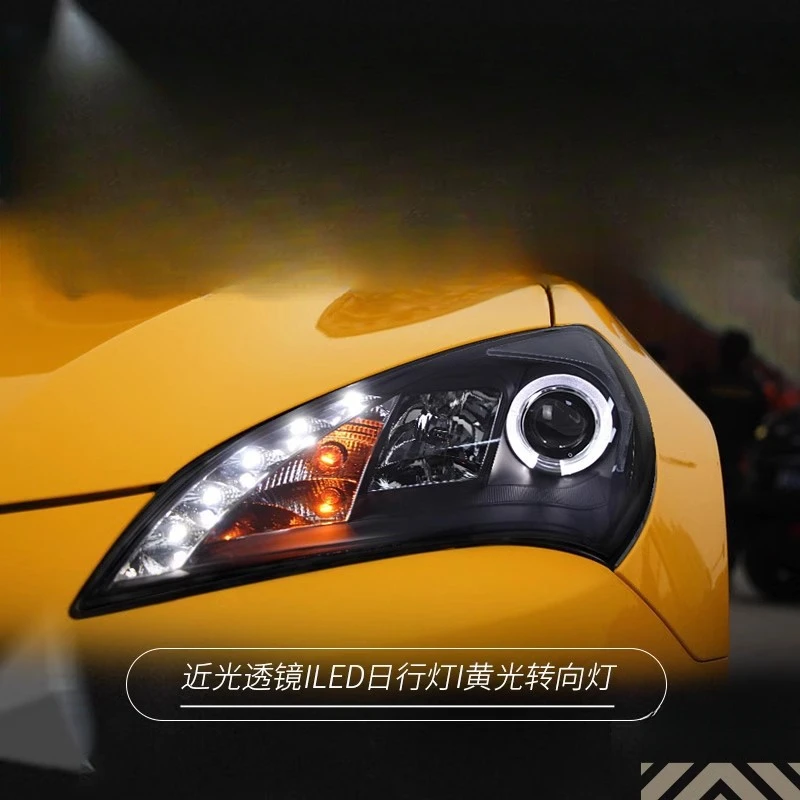 

Suitable for Hyundai Genesis Coolpad 09-12 Headlight Assembly Modified LED Angel Eye Daytime Running Light Xenon Light