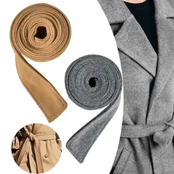 Coat Overcoat Jacket Belt Women Brushed Plush Long Elastic Faux Woolen Coat Corset Double-Sided Waist Belt Men