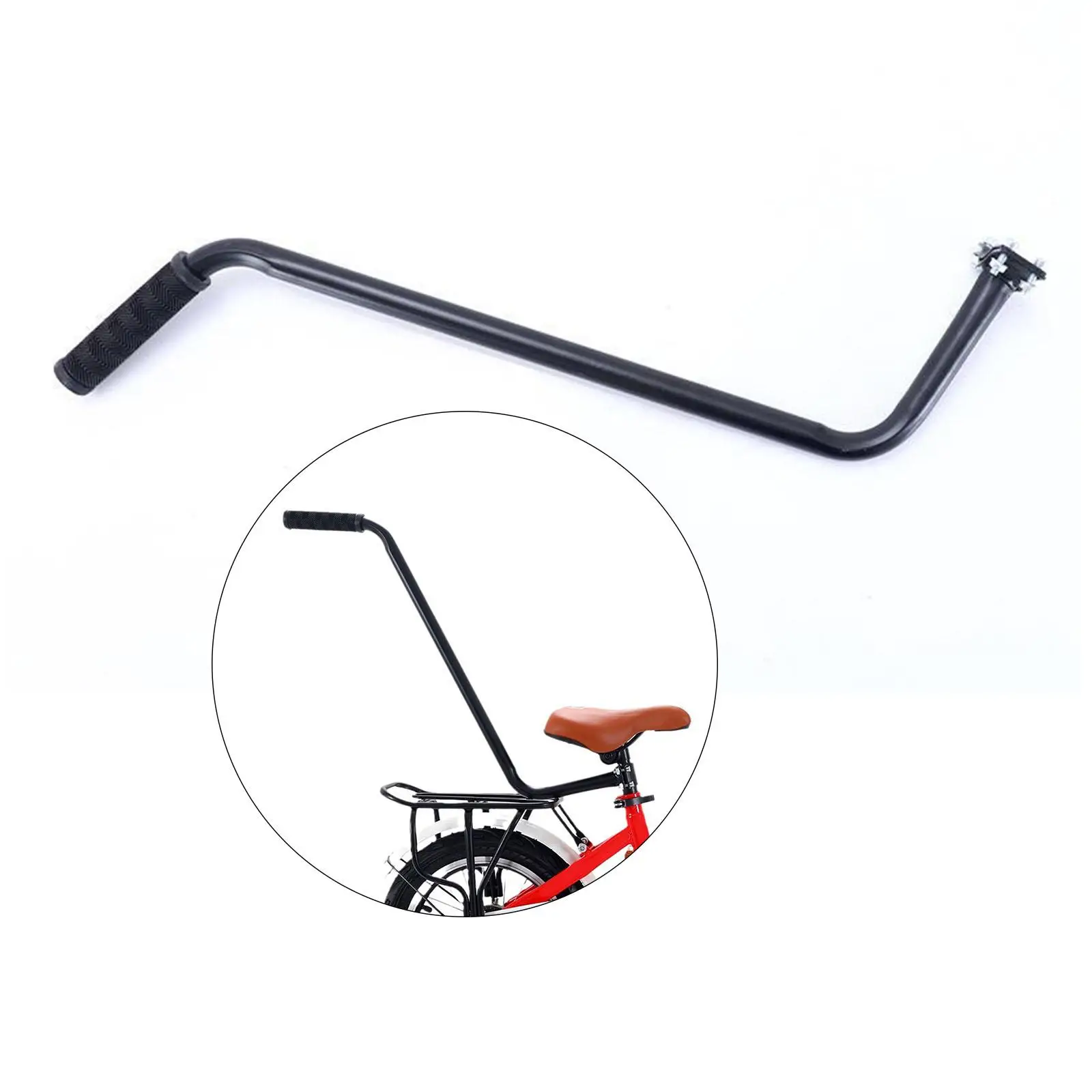 

Kids Bike Training Handle Riding Push Rod Bike Grab Supplies Metal Balance Push Bar Bicycle Auxiliary Tool Handrail for Trainer