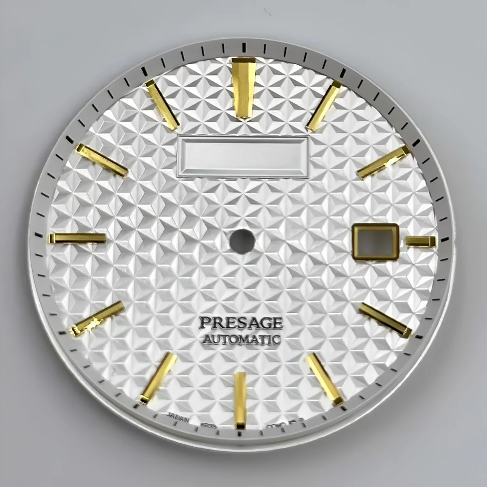 New NH35 dial, 34mm S dial, textured 3D lettering, no lume, compatible with NH35 movement, watch modification accessory