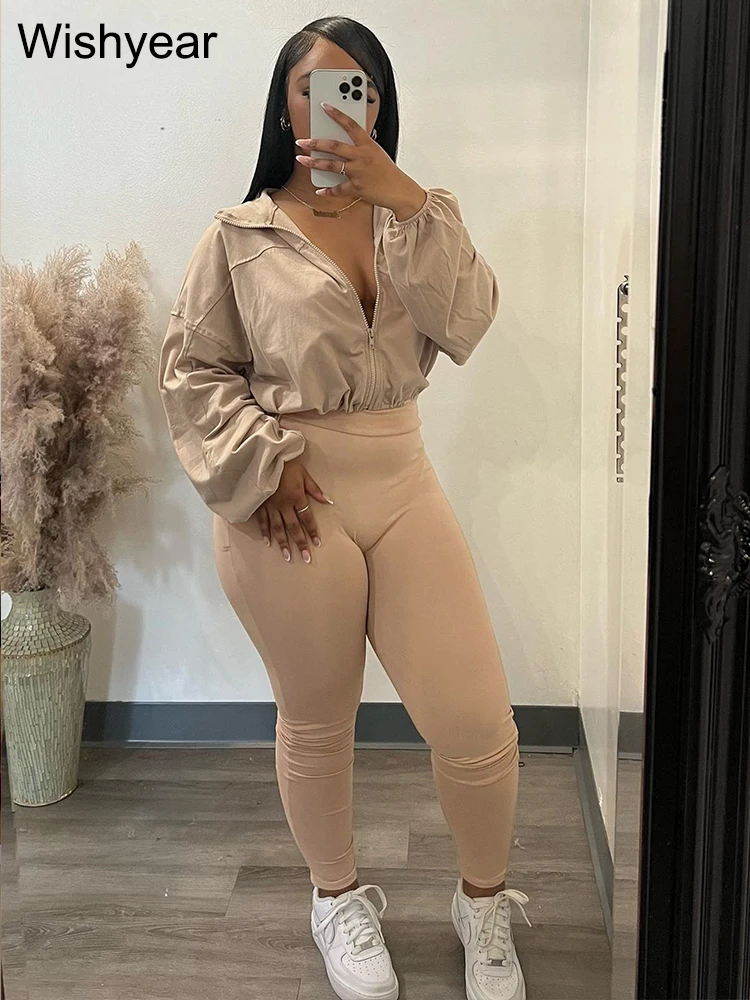 Casual Solid Women Two 2 Pieces Set Full Sleeve Sweatshirt and Pants Suits Street Sweatsuit Jogging  Outfit Fitness Tracksuit