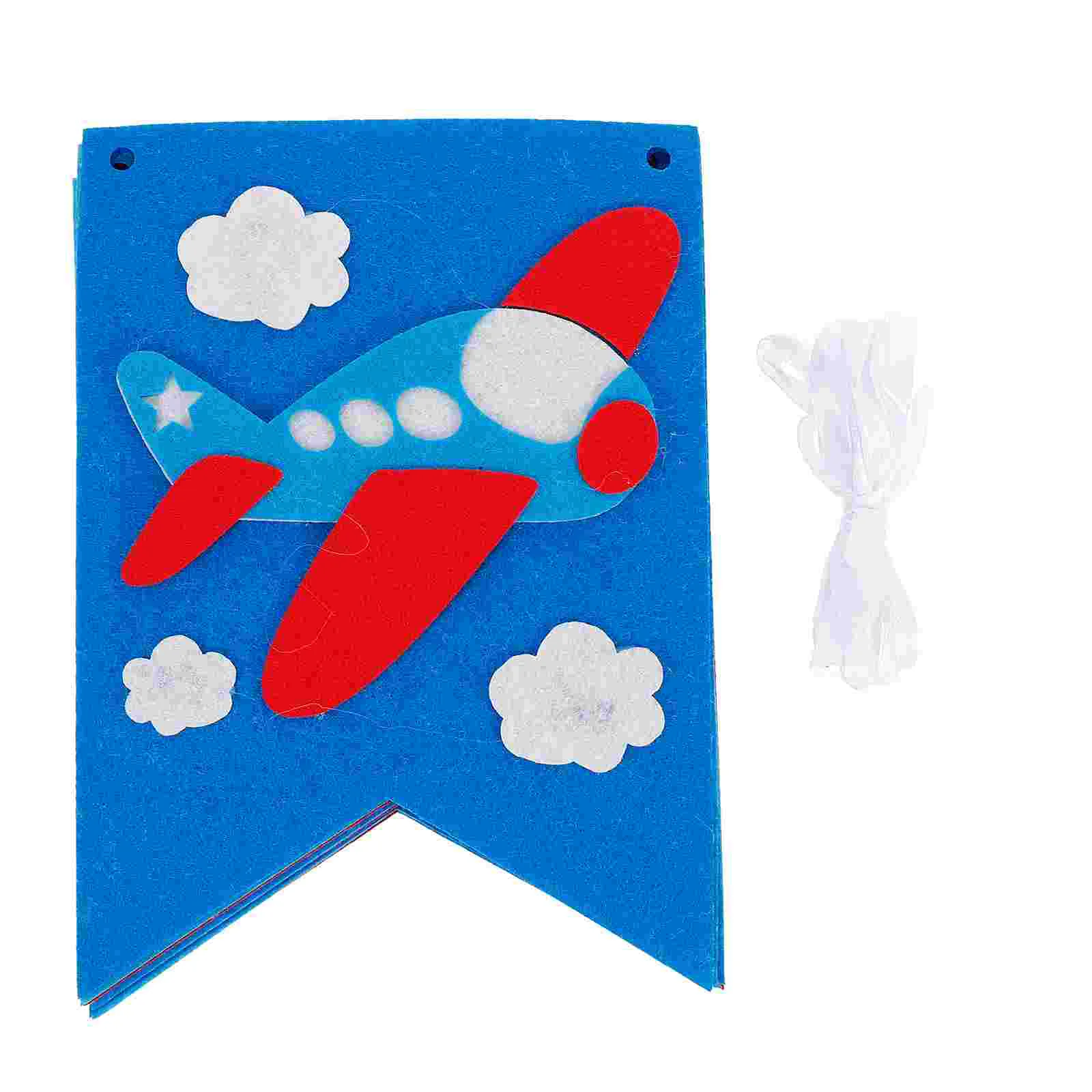 Non-woven Fabrics Birthday Decorations Pull Flags with Airplane Patterns Airplane Theme Party Decorations Banners Cake Toppers C