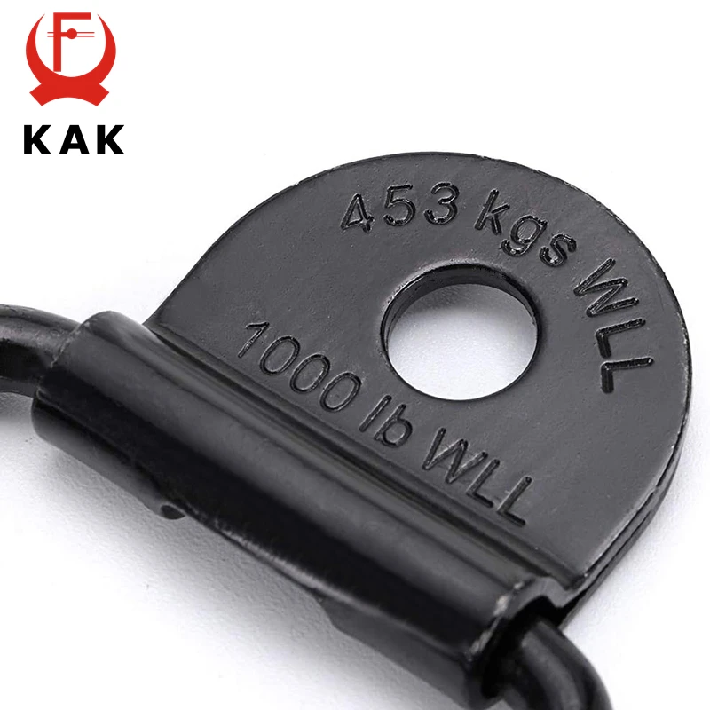 KAK 4pcs Cargo Tie-Down Anchors V Rings Bolts Trailer Hook 2 inches Black Steel Ring Bolt for Trailers Trucks 1500 lbs Capacity