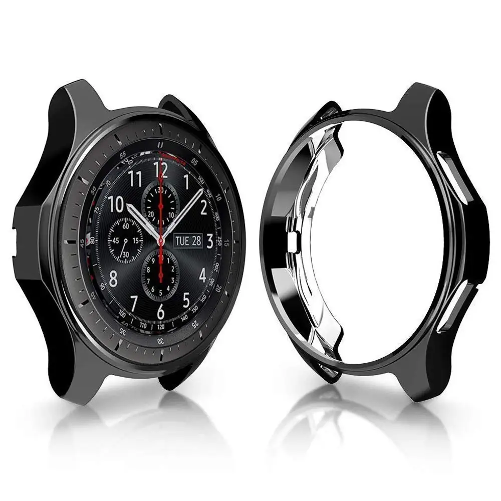 Case for samsung Galaxy watch 46mm/42mm strap TPU Plated Screen protector cover bumper S 3 42/46 mm Gear S3 Frontier band