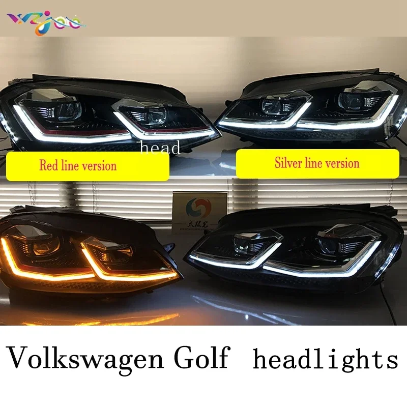 Car Styling Head Lamp case for VW Golf7 Headlights Golf 7 MK7 2013 2014 -2017 LED Headlight DRL Lens Double Beam Bi-Xenon HID