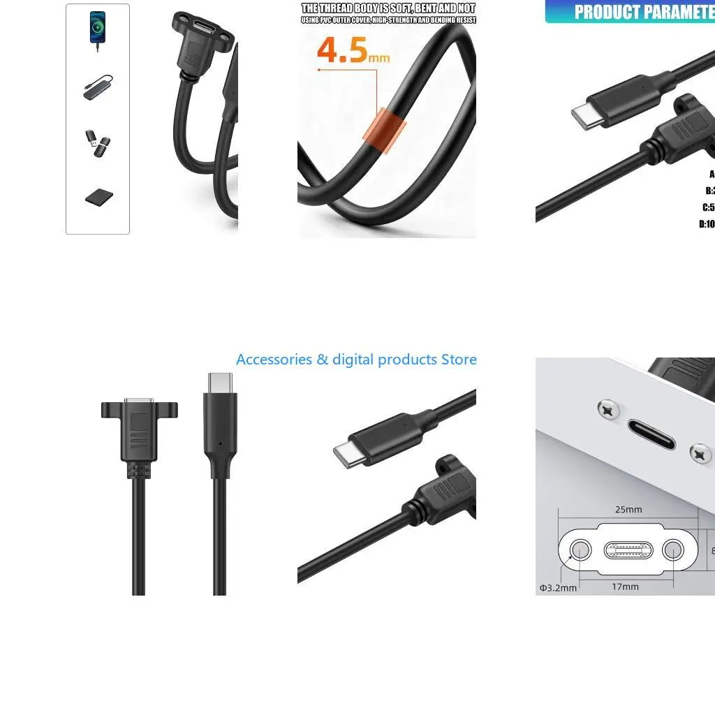 77JD Fast Type C 5P Adapter Cable With Quick Connnection For Multiple Devices Cord